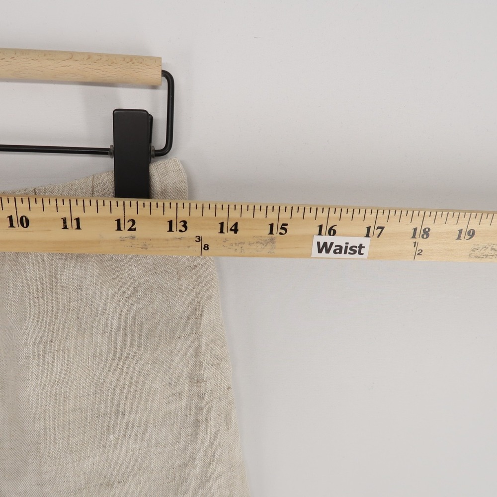 Reformation Olina Pants Womens XS Oatmeal Beige Solid Linen Wide Leg Drawstring - Picture 5 of 11